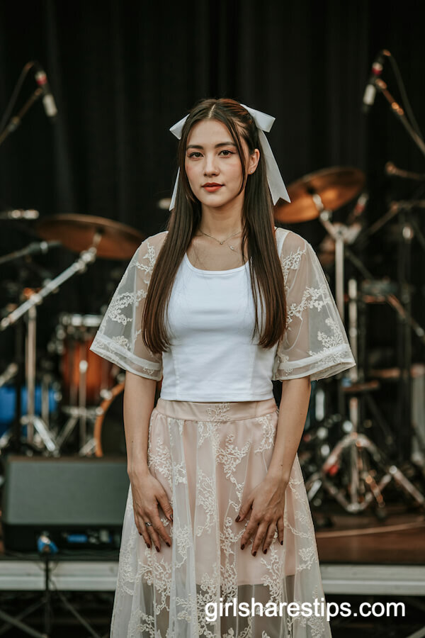 White Lace Top with Matching Sheer Overlay Skirt