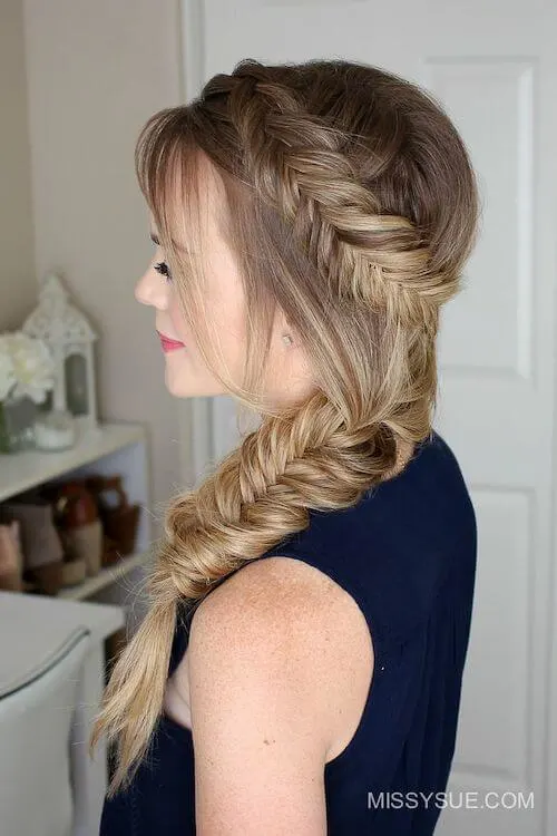 Fishtail Braid graduation hairstyles for long hair