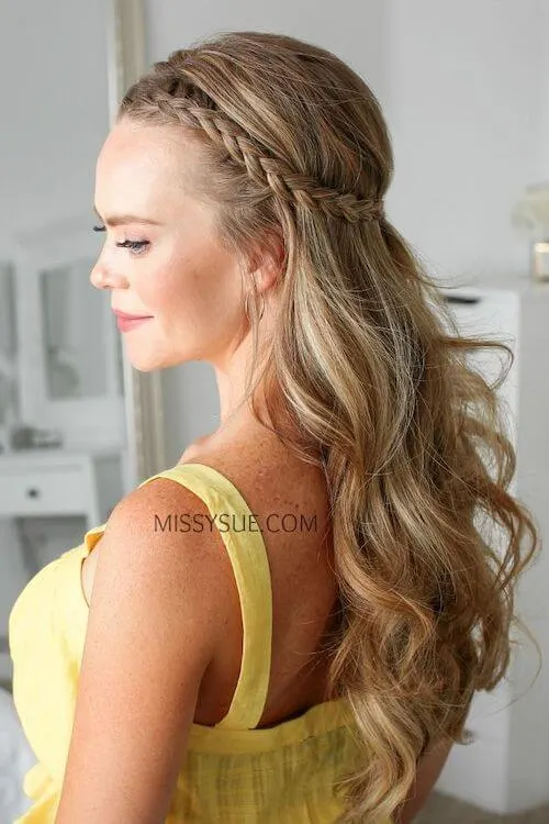 Dutch Braid Half-Up Hair Look For Graduation