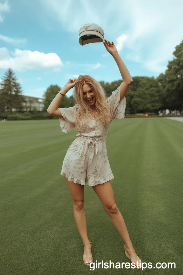 Playful Floral Romper Graduation Outfit