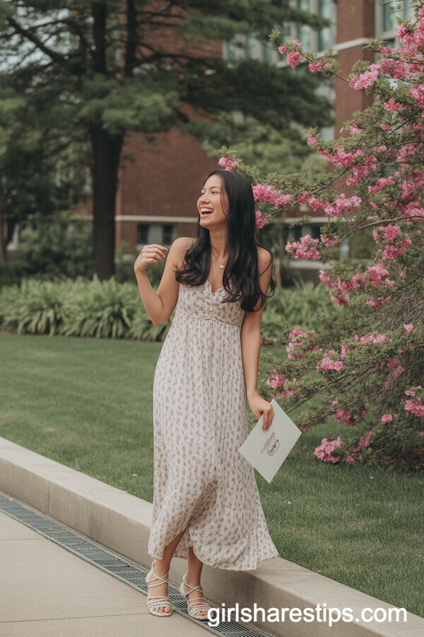 Floral Maxi Dress for a Fresh Graduation Day Vibe
