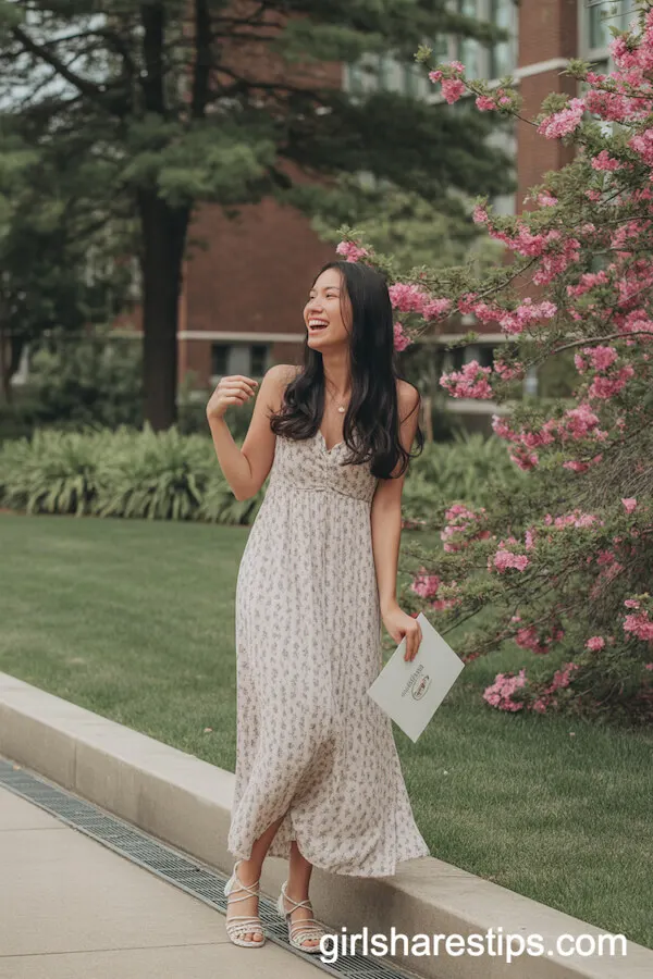 Floral Maxi Dress for a Fresh Graduation Day Vibe