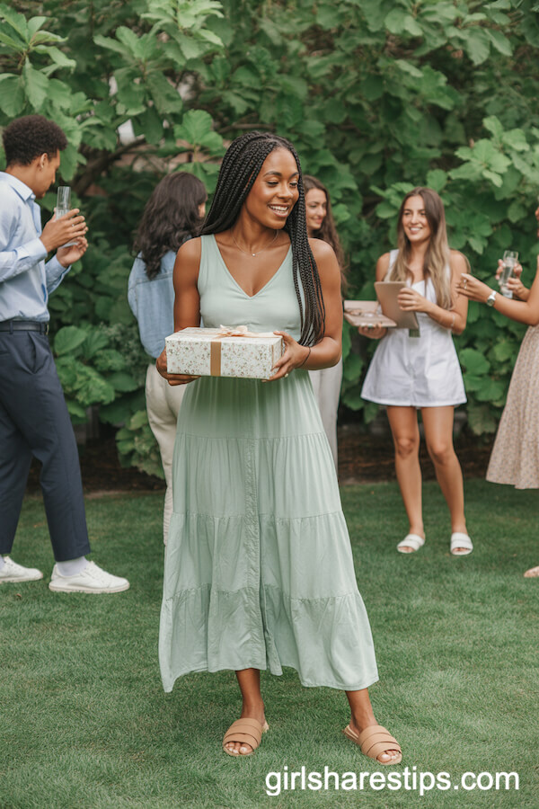 Mint Green Sleeveless Maxi Dress with Tan Slides