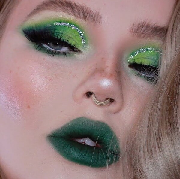 Emerald Green Eyes And Lips Combo