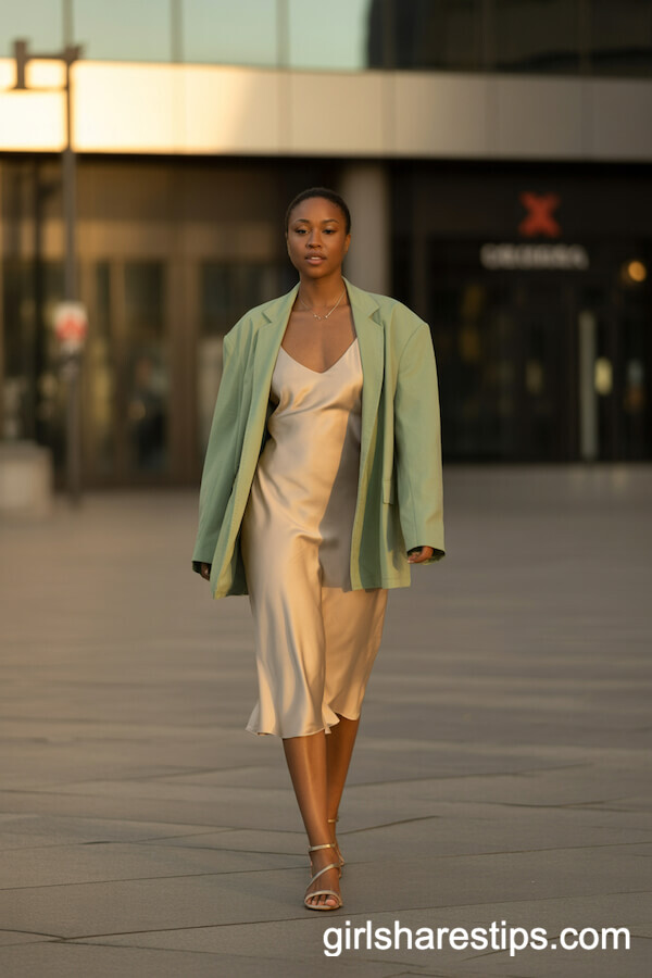 green blazer outfits for women
