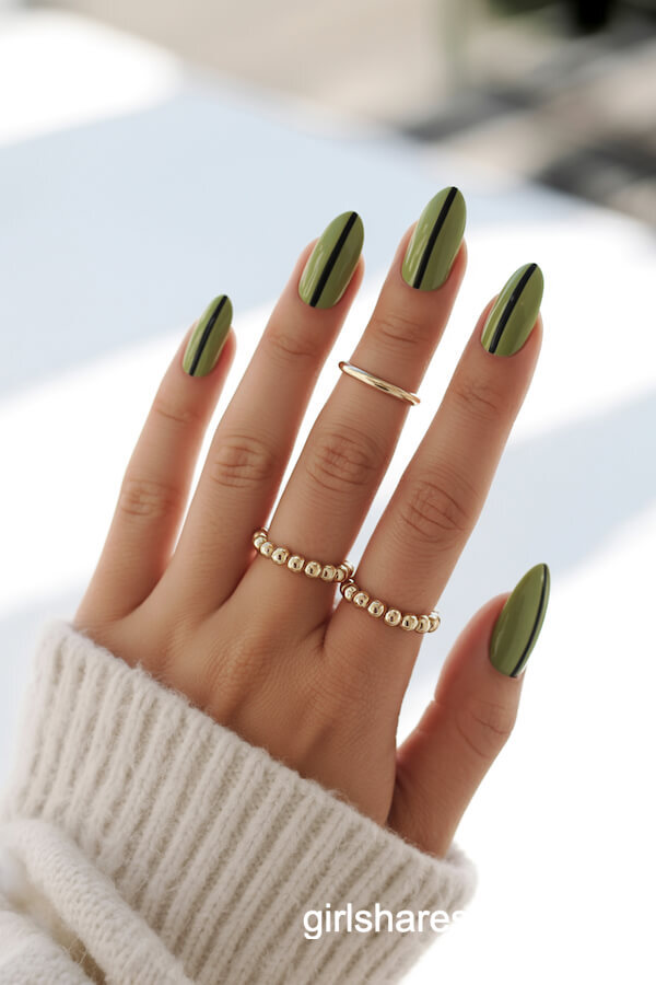 Light olive green with bold black stripes