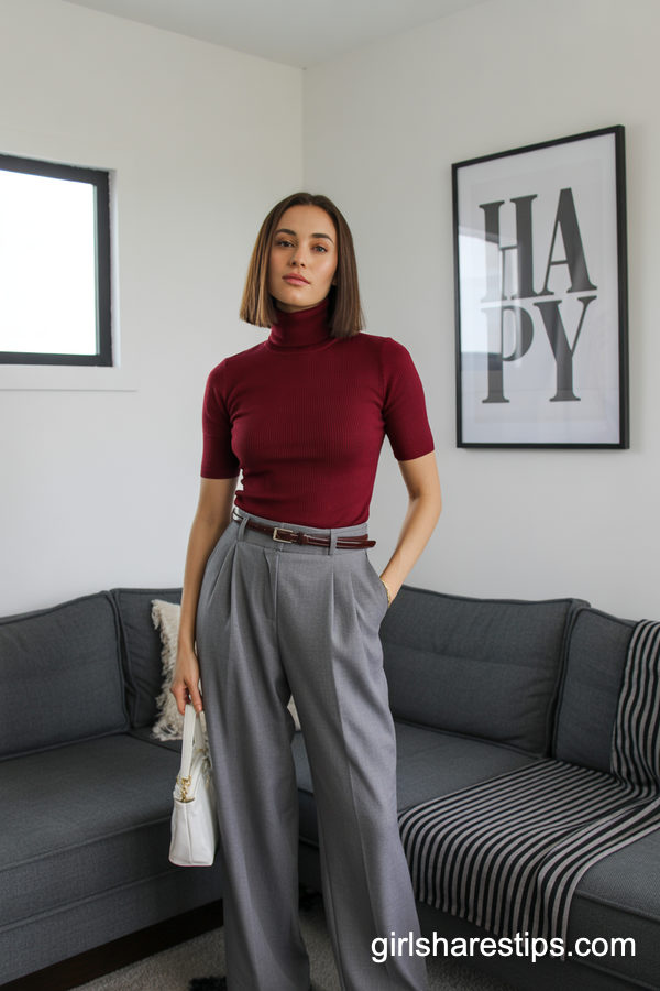 grey pants outfit work