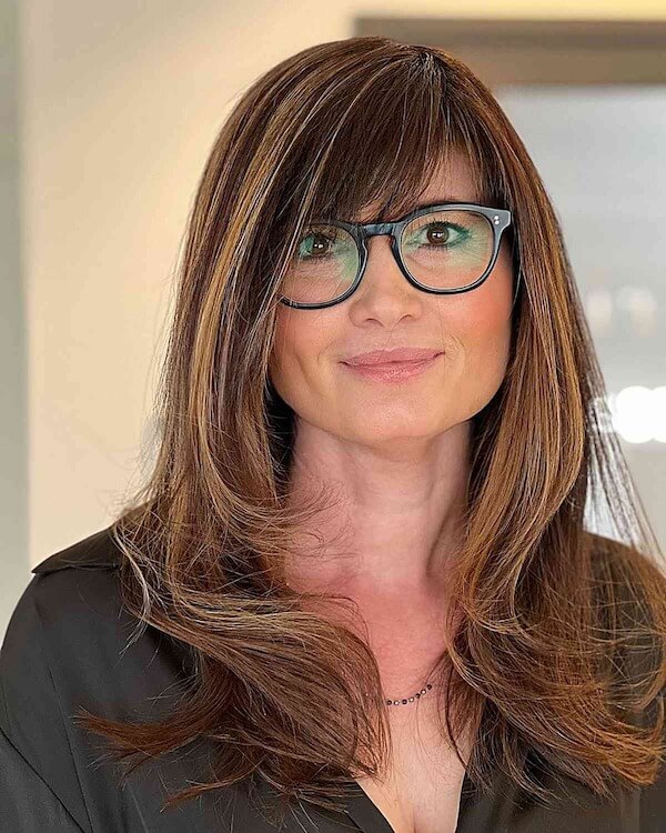 Long Layered Cut with Side Bangs