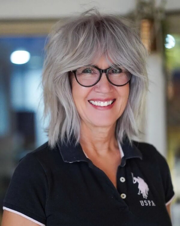 Gray Shaggy Layered Haircut