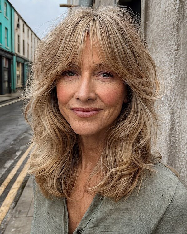 Layered Shag with Curtain Bangs