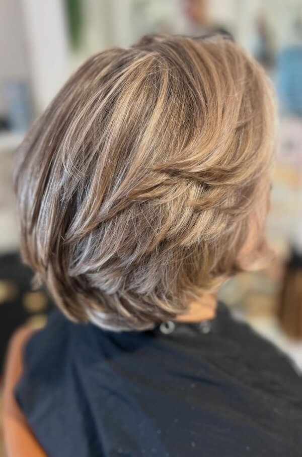Layered Bob with Feathered Ends