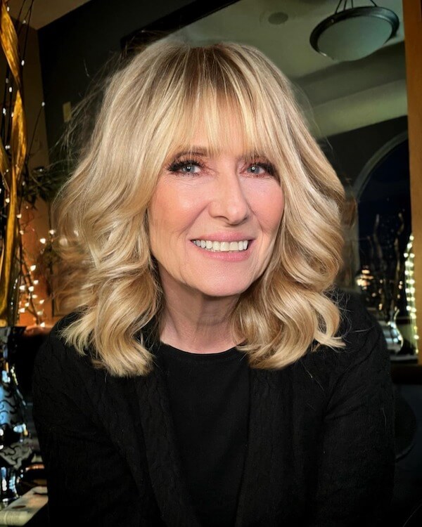 Blonde Curls with Wispy Bangs