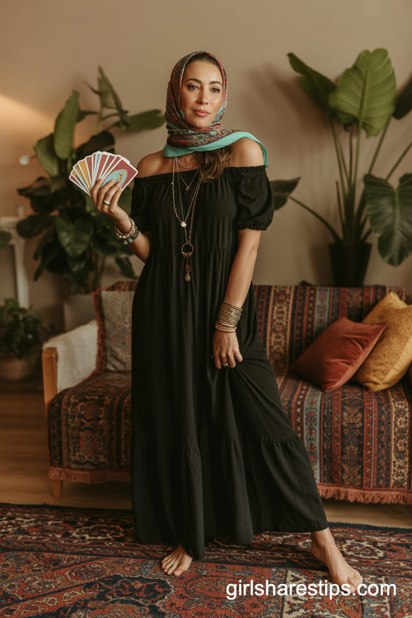 Mystic Fortune Teller Black Maxi Dress Costume