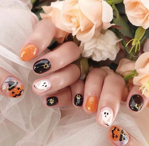 Halloween nail designs short nails