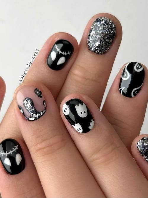 Halloween nail designs short nails