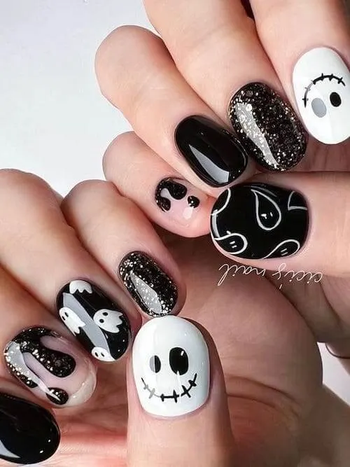 Halloween nail designs short nails