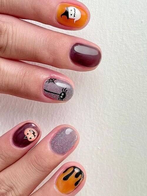 Halloween nail designs short nails