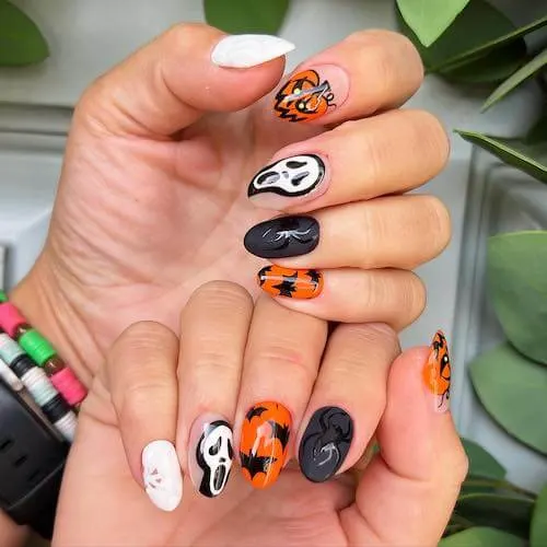 Halloween nail designs short nails