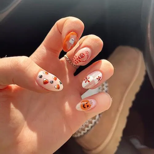 Halloween nail designs short nails