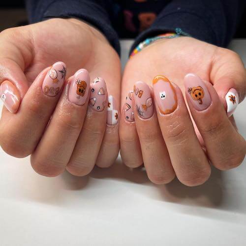 Halloween nail designs short nails