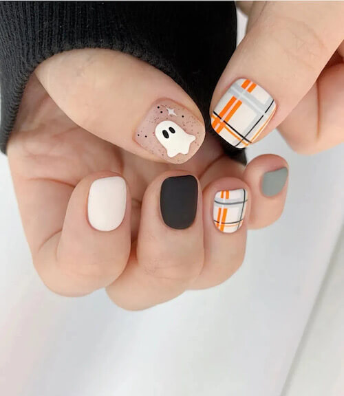 Halloween nail designs short nails