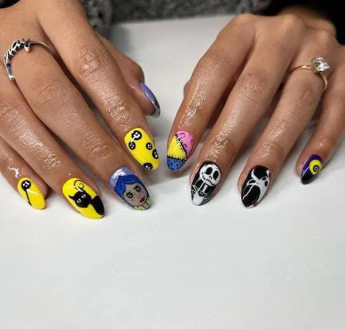 Halloween nail designs short nails