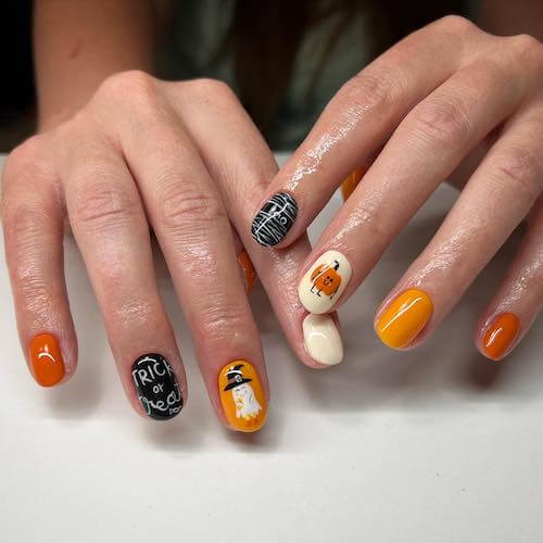 Halloween nail designs short nails