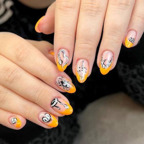 Halloween nail designs short nails