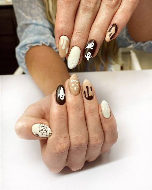 Halloween nail designs short nails