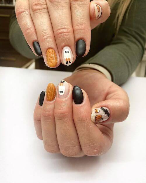 Halloween nail designs short nails