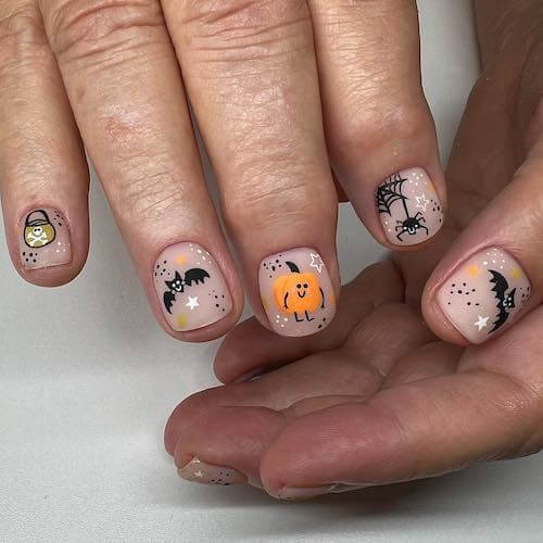 Halloween nail designs short nails