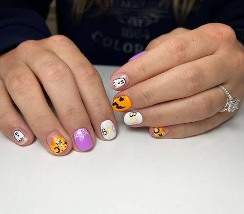 Halloween nail designs short nails