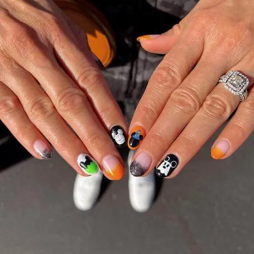 Halloween nail designs short nails