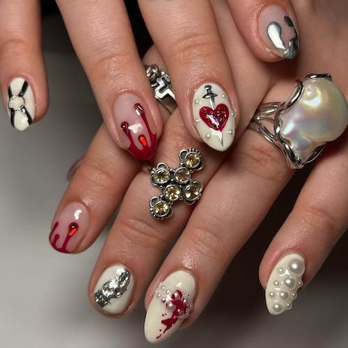 Halloween nail designs short nails