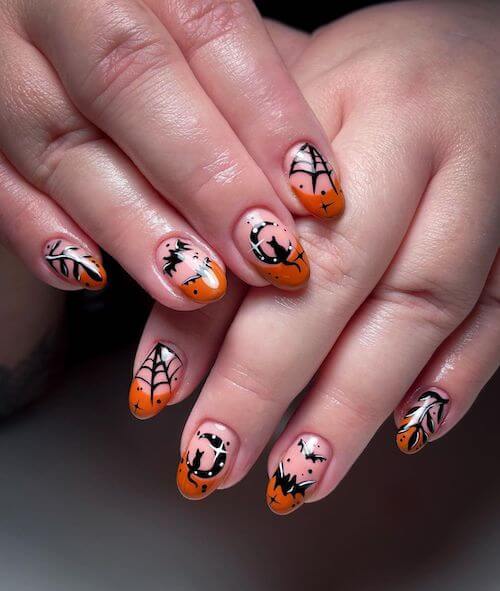 Halloween nail designs short nails