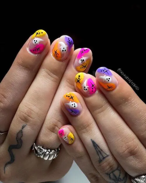 Halloween nail designs short nails