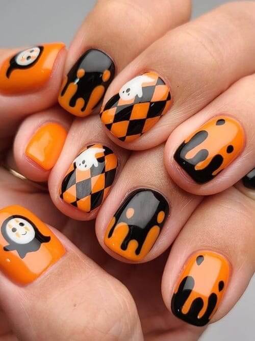 Halloween nail designs short nails