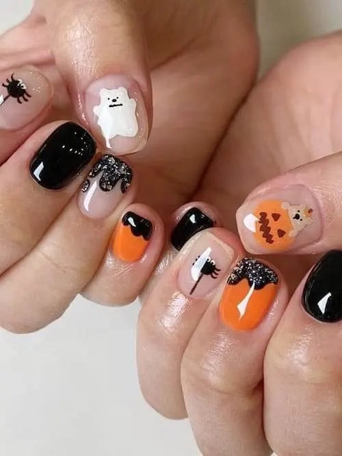 Halloween nail designs short nails