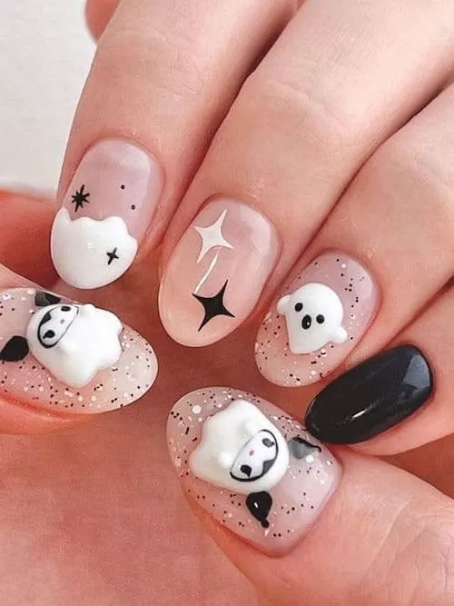 Halloween nail designs short nails