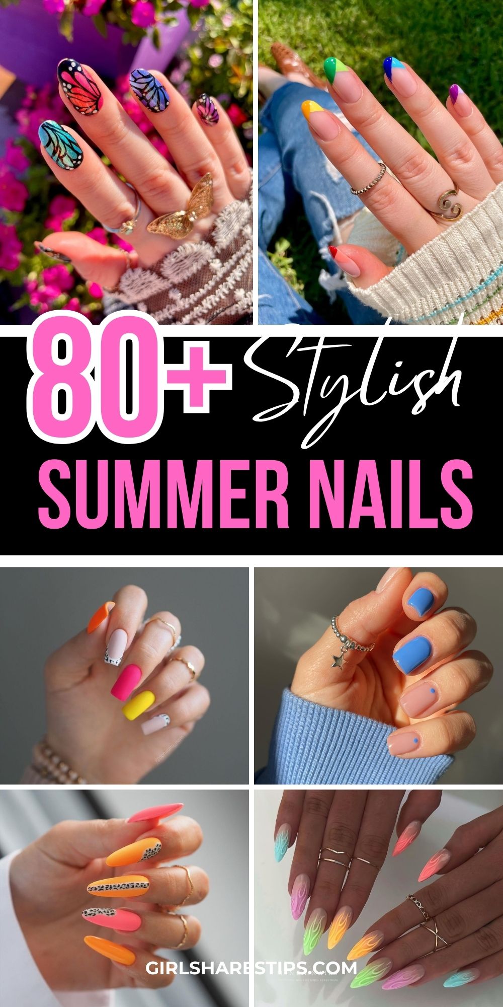 cute hot summer nails designs collage