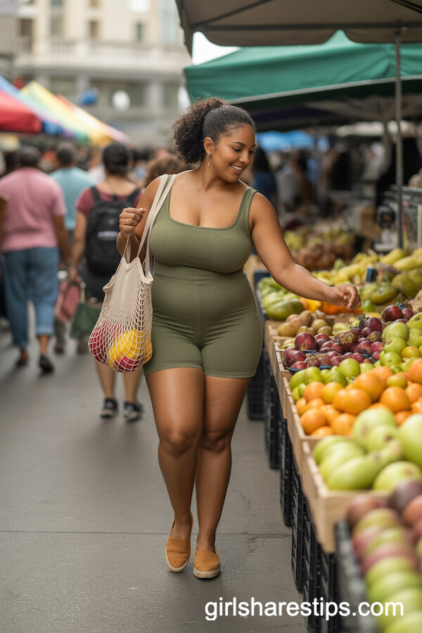 Olive Green Romper with Tan Espadrilles