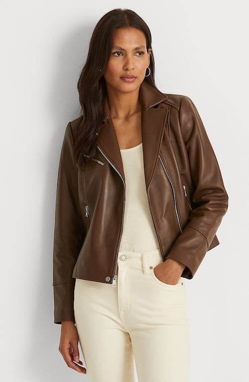 how to wear a brown leather jacket