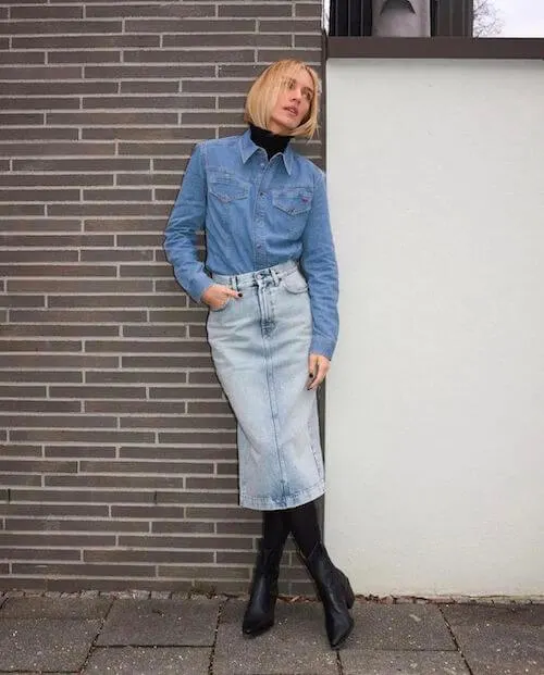 how to wear a denim shirt female