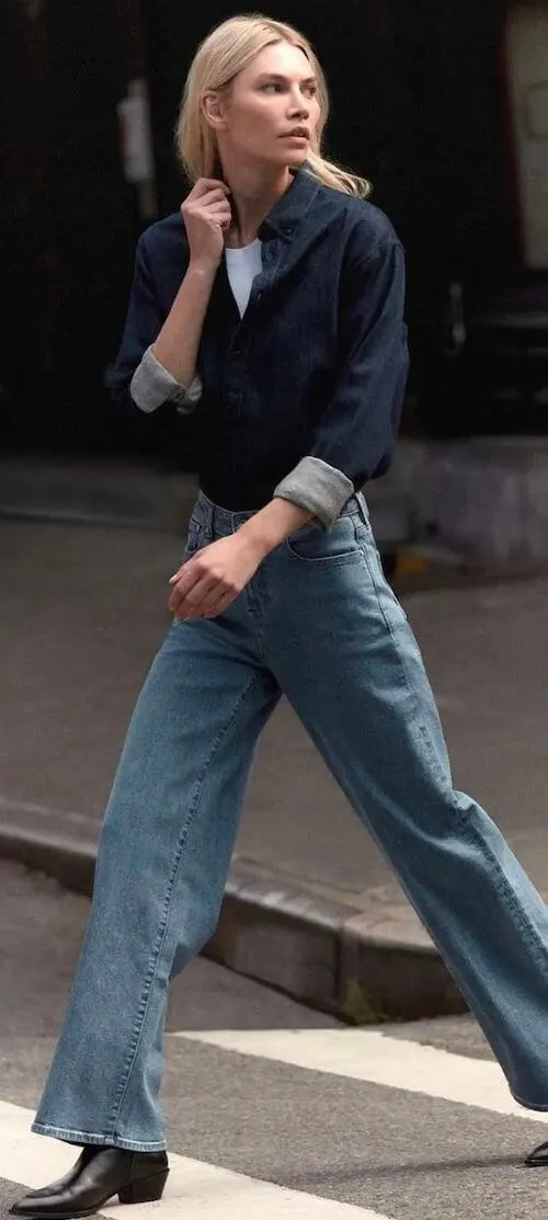 how to wear a denim shirt female