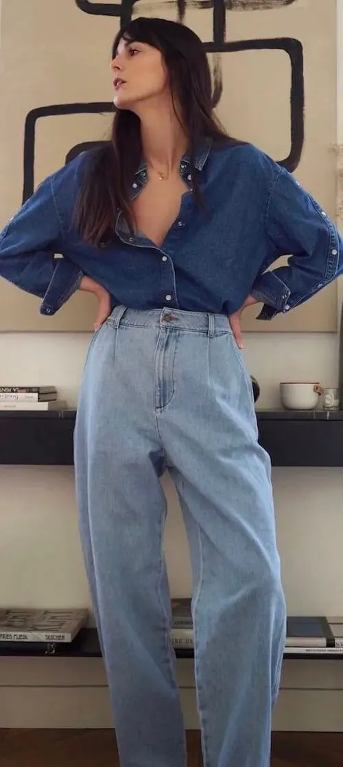 how to wear a denim shirt female