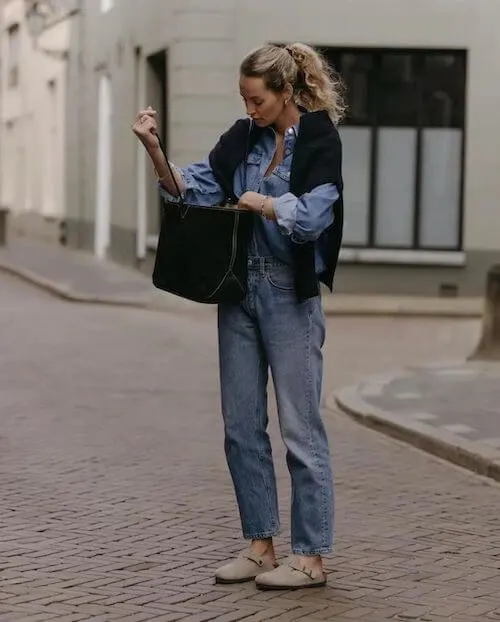 how to wear a denim shirt female