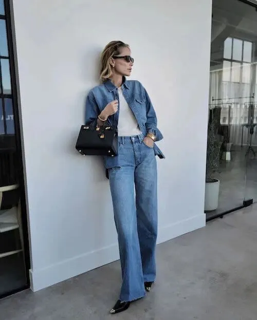 how to wear a denim shirt female