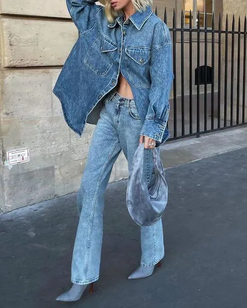 how to wear a denim shirt female