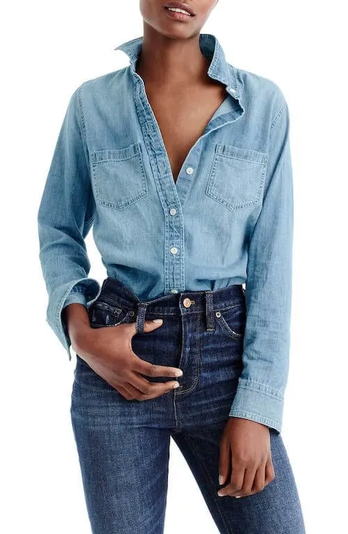 denim shirt outfit ideas female