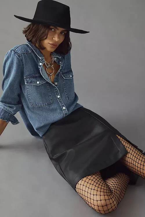 denim shirt outfit ideas female